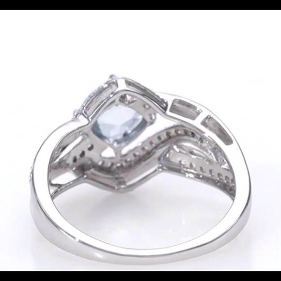 🌷 (925) SKY BLUE TOPAZ/ SAPPHIRE RING - Picture 4 of 6